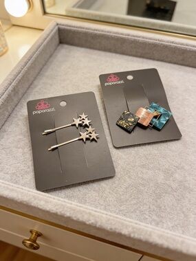 Paparazzi Star Hair Pins & Geometric Clip Set - Silver, Black, Copper, Teal